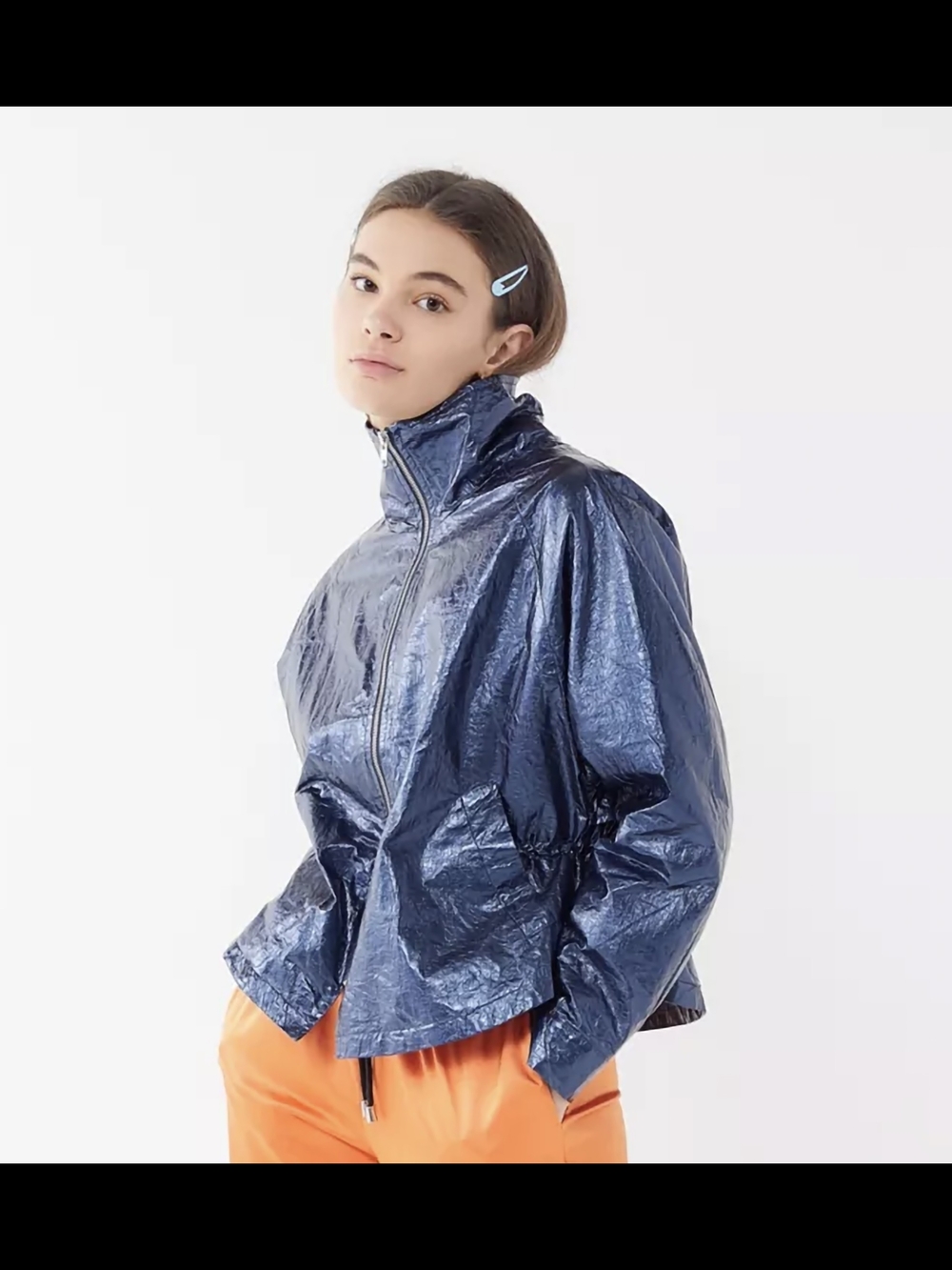 Urban Outfitters Jesse Metallic Vinyl Anorak Jacket
